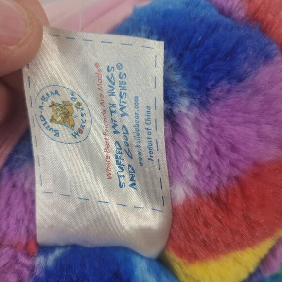 Build A Bear Rainbow Striped Rainbow Peace Sign Teddy Bear Stuffed Plush Florida - Picture 5 of 8